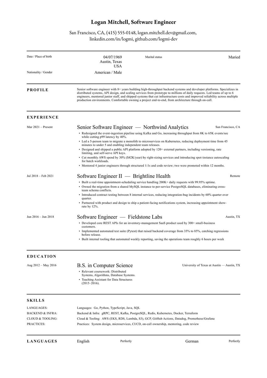 Londres resume template